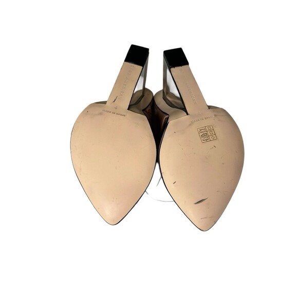 GOOD AMERICAN Women's Dusty Patent Lucite Wedge Size 4 Thong Sandals- Read - Picture 6 of 12